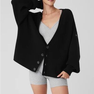 Sold *Urban Outfitters • Out From Under Waffle Knit Cardigan - Black - Large